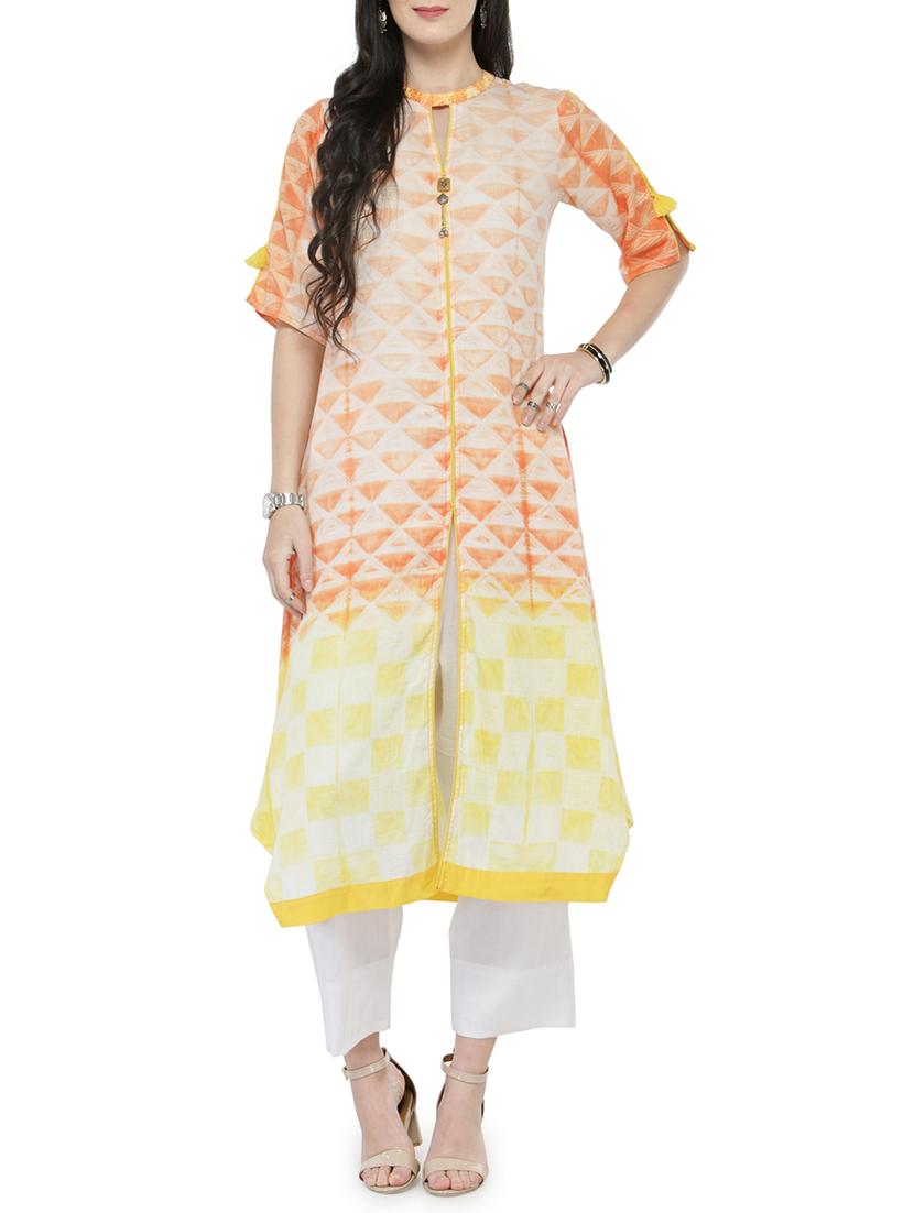 orange kurta pant set - 14646470 - Zoom Image - 0