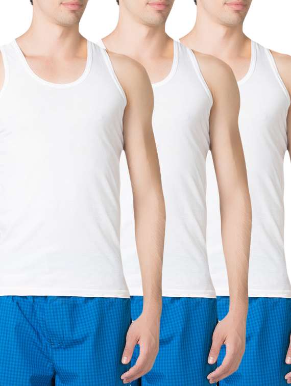white cotton vest( set of 3)