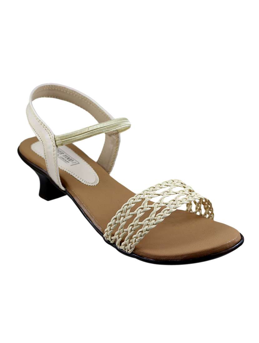 beige faux leather back strap sandals