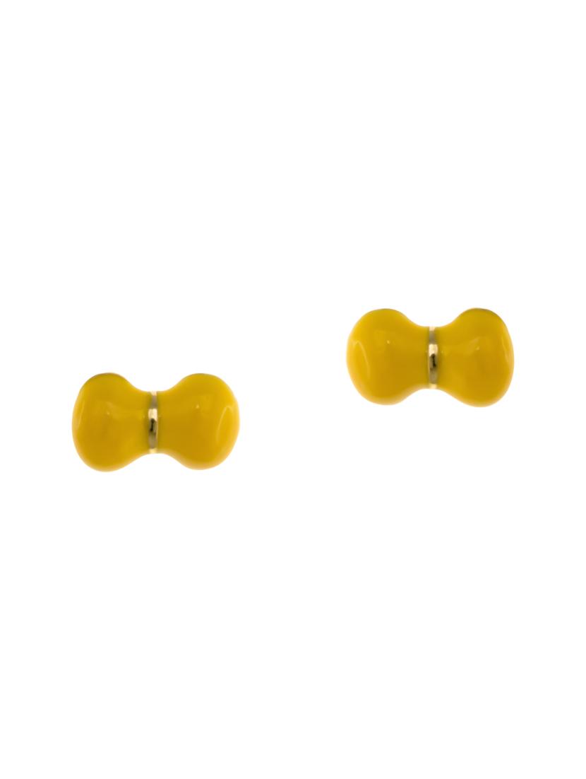 yellow metal studs earrings - 14651809 - Zoom Image - 0