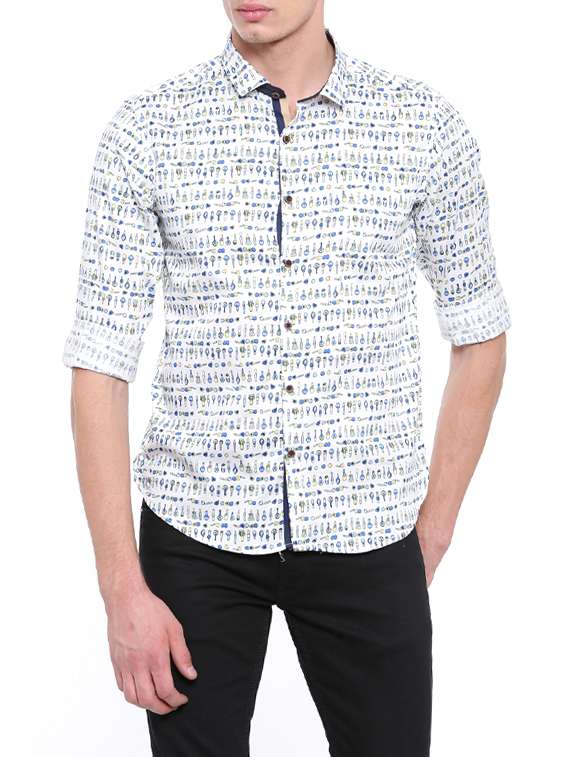 white cotton casual shirt