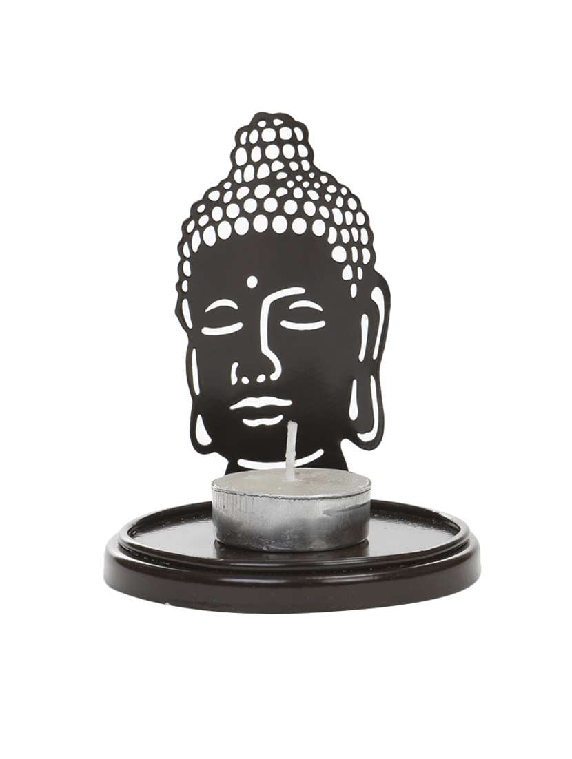 buddha t- light candle holder brown