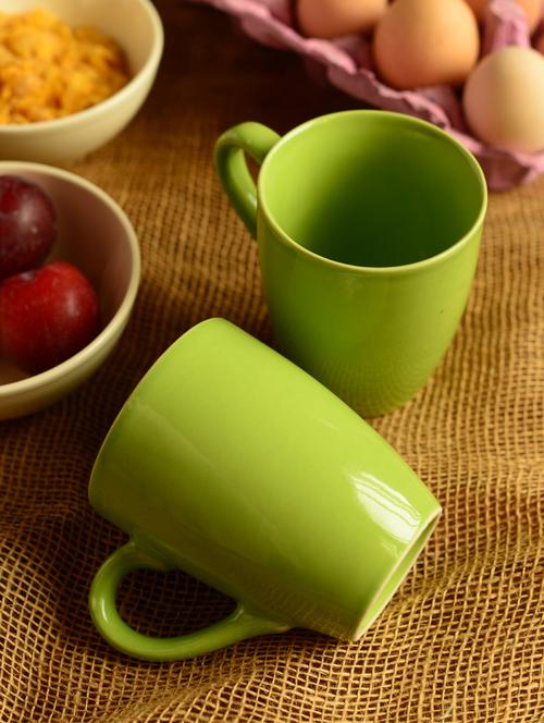 Coffee Mugs In Green- Set Of 2 - Habitation