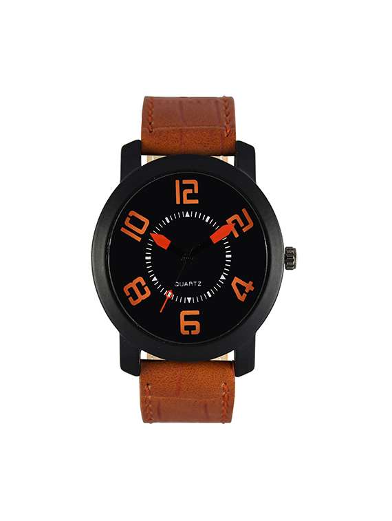 the shopoholic analog multicolour dial brown leather belt watches for men-boys watch