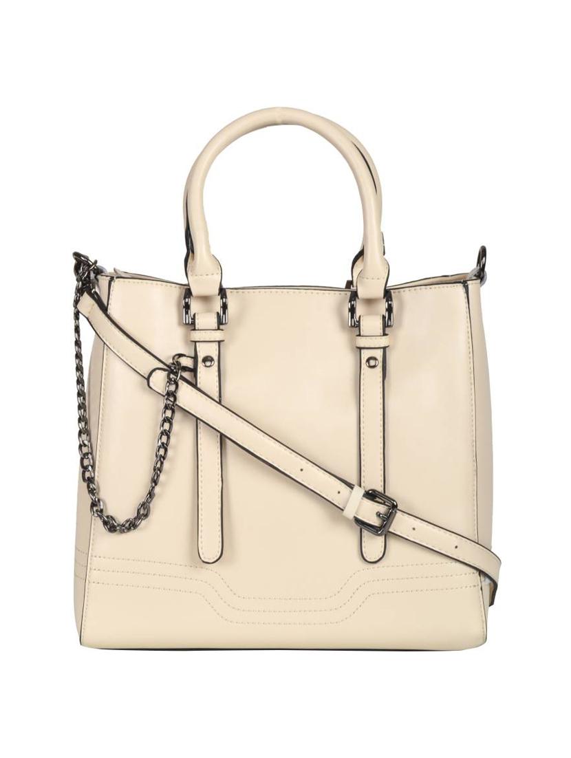cream leatherette  handbag - 14658537 -  Zoom Image - 0