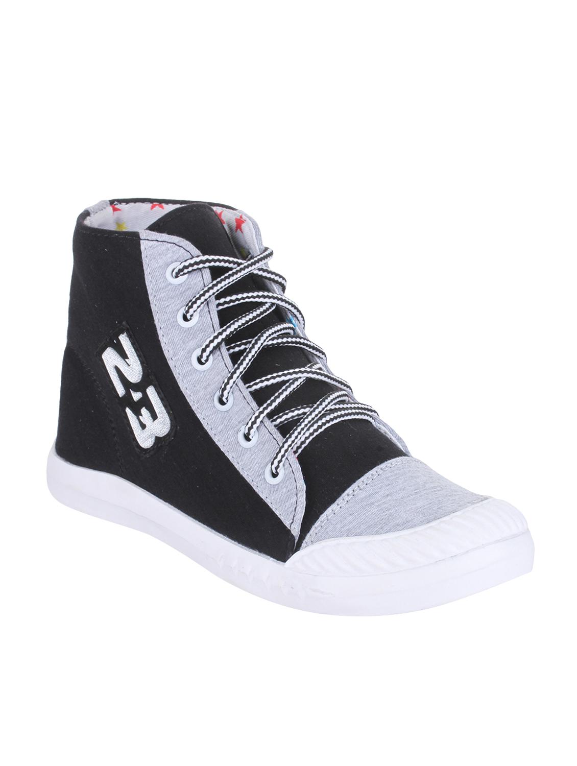 black fabric laceup sneakers - 14659791 - Zoom Image - 0
