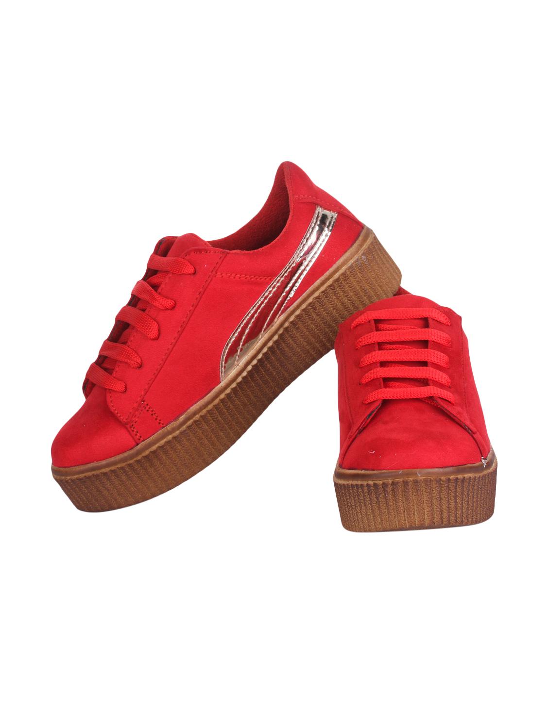 red suede laceup sneakers - 14659798 - Standard Image - 3