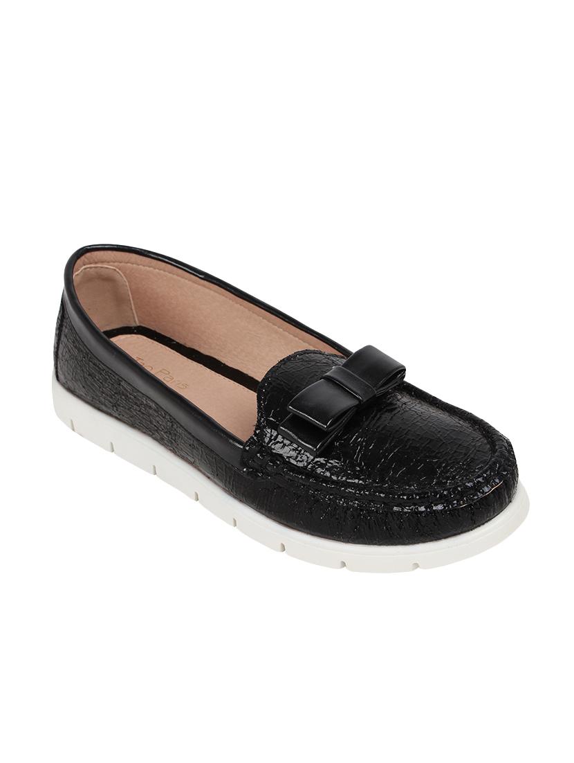 black pu slip on loafers - 14664368 -  Zoom Image - 0