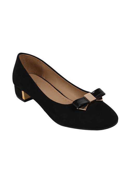 black pu slip on pumps - 14664369 - Standard Image - 0