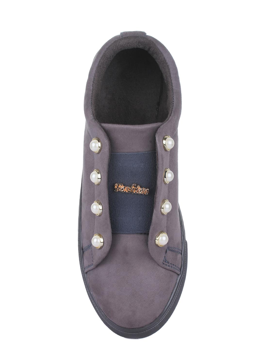 grey suede laceup sneakers - 14664822 - Standard Image - 3