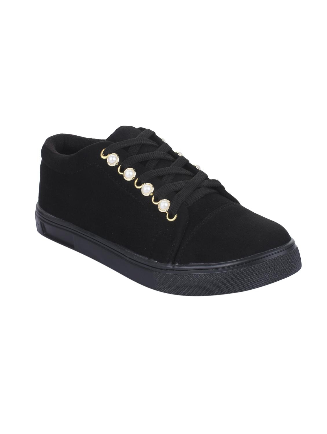 black suede laceup sneakers - 14664825 -  Zoom Image - 0
