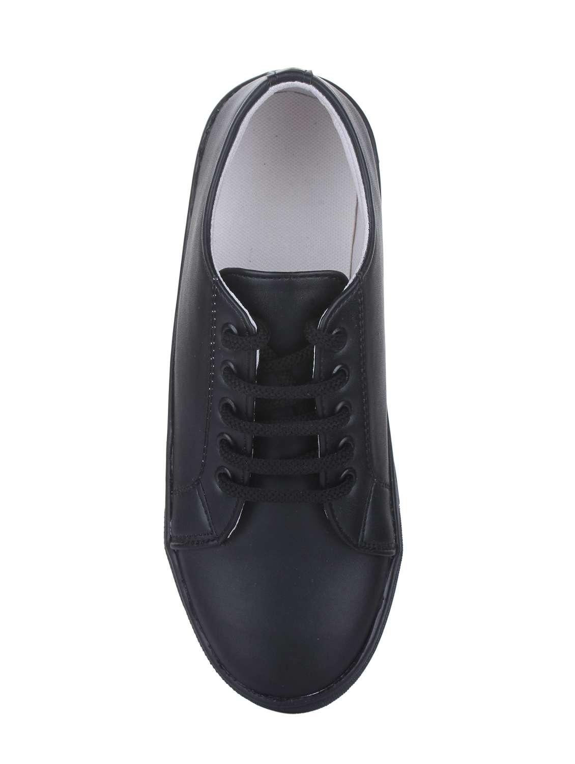 black faux leather laceup sneakers - 14664834 -  Standard Image - 3