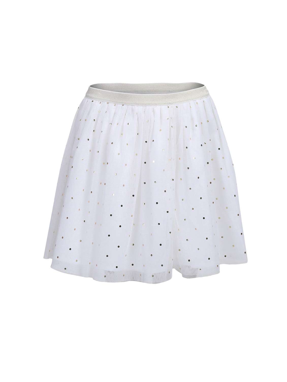 white polyester flared skirt - 14665605 -  Zoom Image - 0