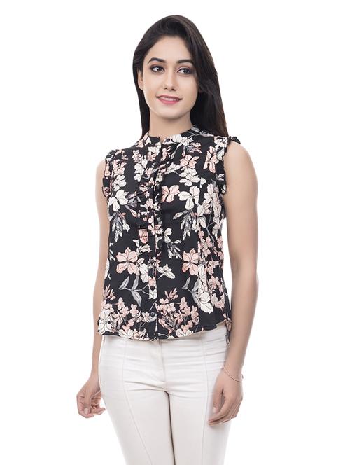 multi colored crepe top - 14666630 -  Standard Image - 0