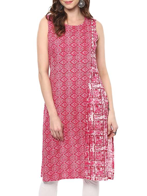 pink cotton straight kurta