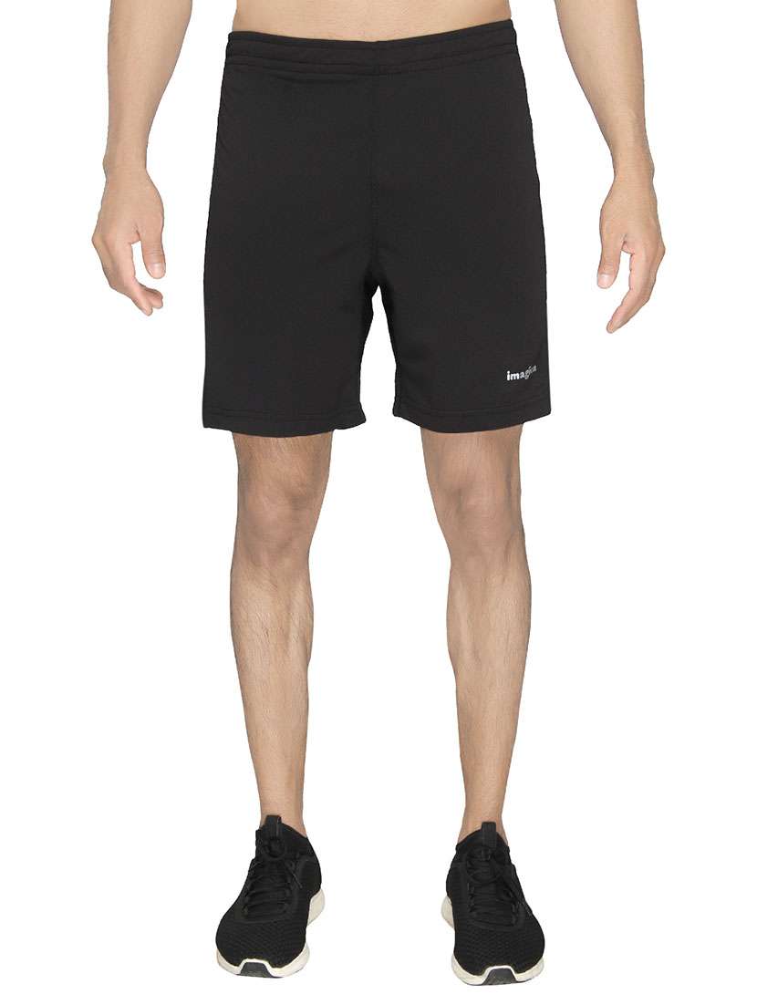 black polyester shorts