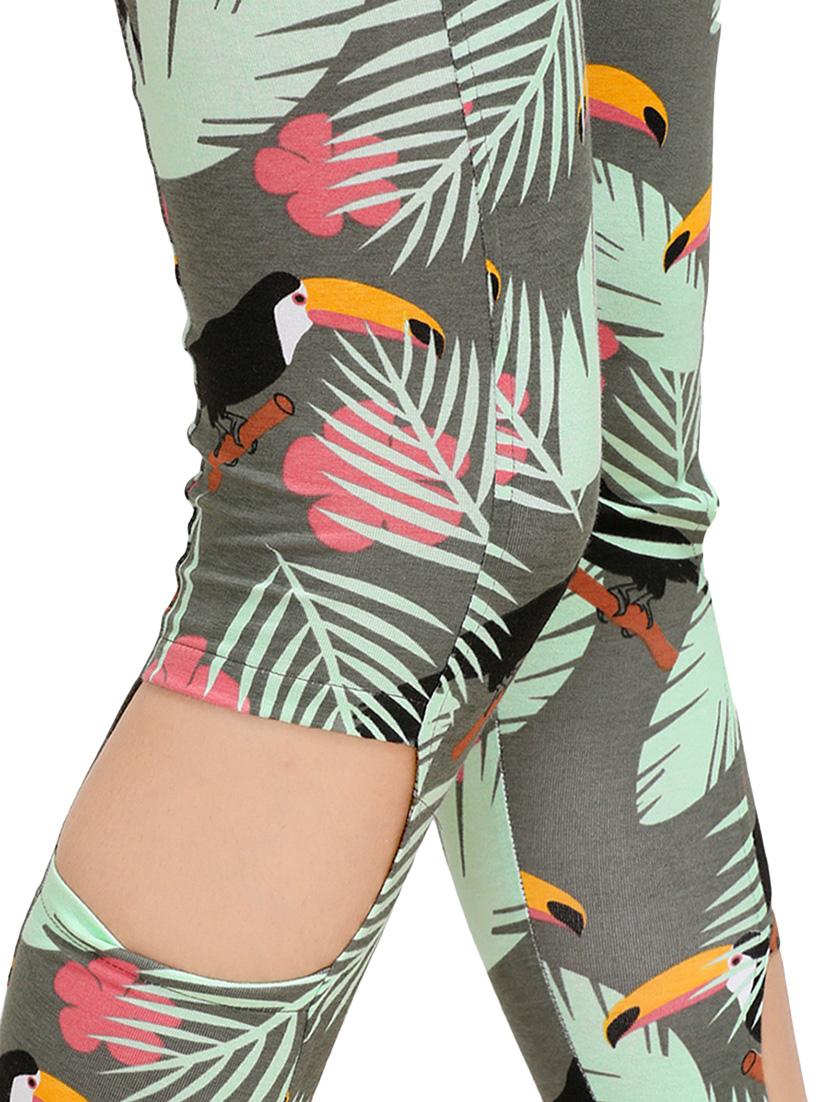 green cotton leggings - 14676169 - Standard Image - 3