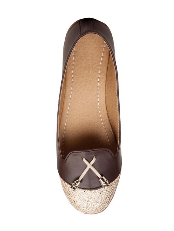 brown leather slip on ballerina - 14677569 - Standard Image - 3
