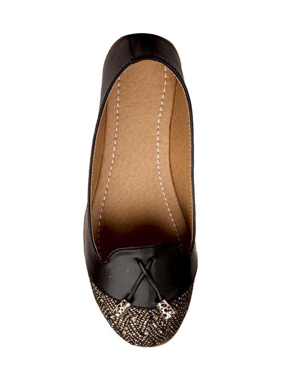 black leather slip on ballerina - 14677574 - Standard Image - 3