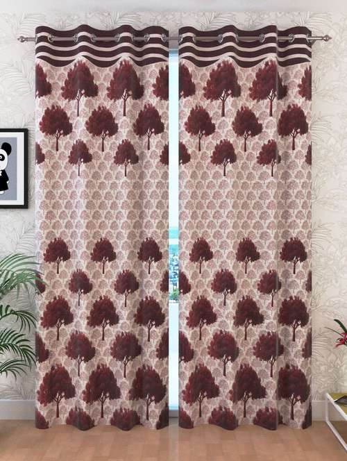 set of 2 polyester panel window curtain - 5 ft - 14684087 - Standard Image - 0