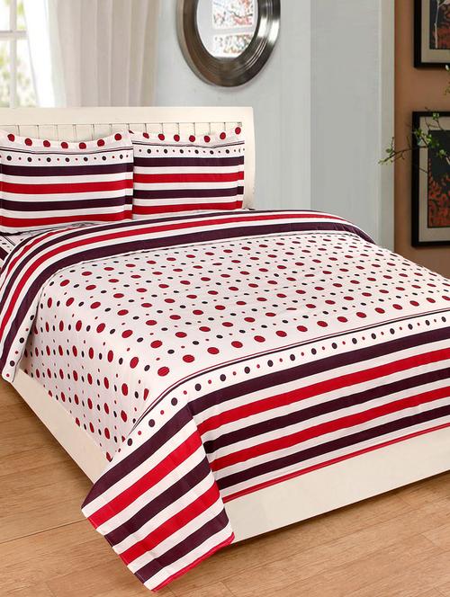 polycotton double bedsheet with 2 pillow covers - 14706847 -  Standard Image - 0