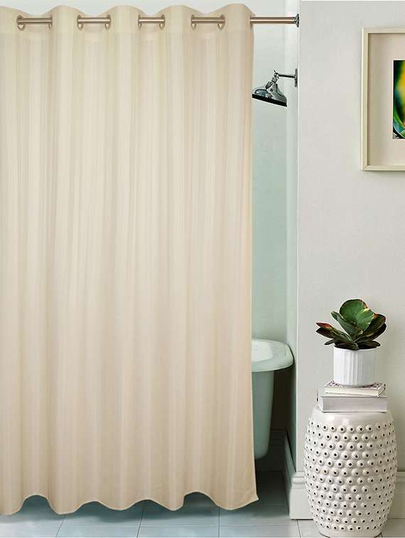 Buy Thick Striped Prism Water Repellent Plain Shower Curtain For