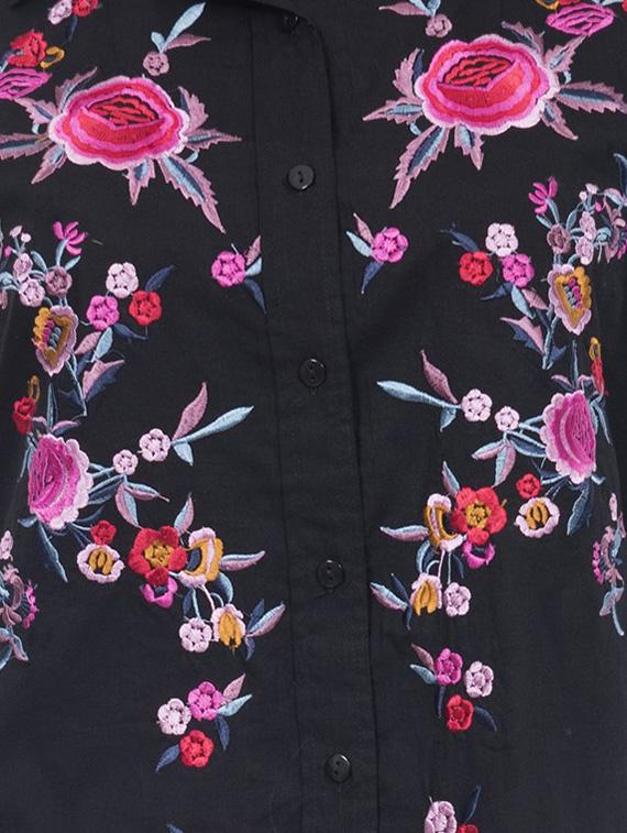 amadore black cotton embroidered tunic - 14712011 - Standard Image - 3
