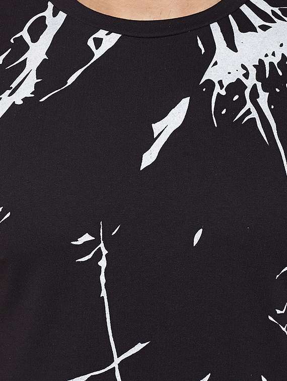 black front printed t-shirt - 14713994 -  Standard Image - 3