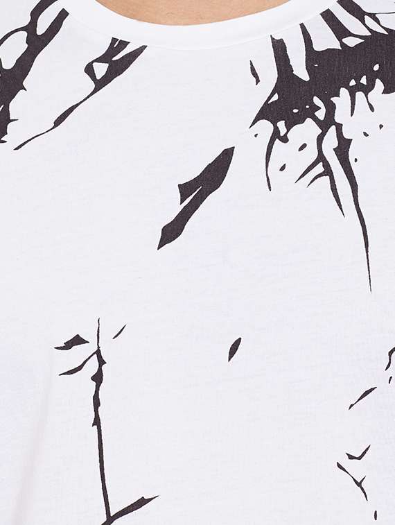 white cotton all over print tshirt - 14713995 -  Standard Image - 3