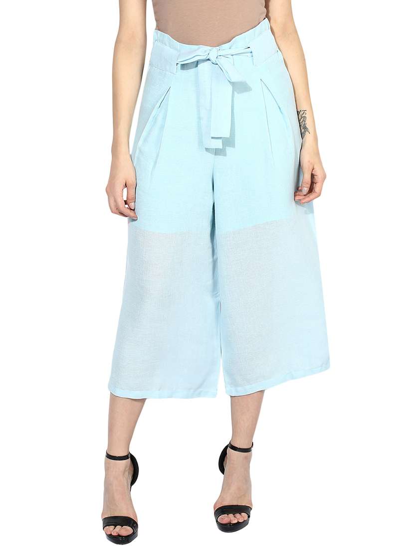 light blue culottes