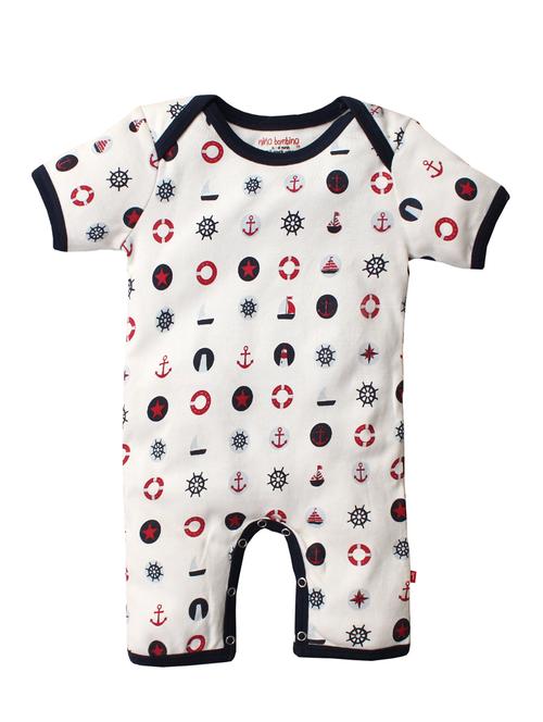 kids white printed cotton onesies - 14718141 - Standard Image - 0