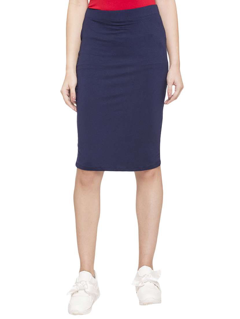 Ajio Pencil Navy Blue Skirt Price History Of YOUSTA Women Stone