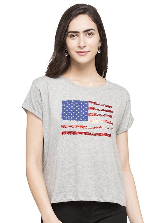 grey cotton tee - 14719782 - Zoom Image - 0