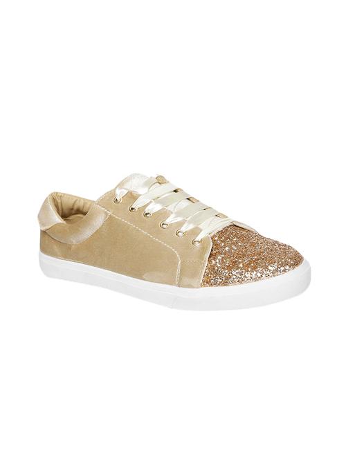 beige velvet laceup sneakers - 14719937 -  Standard Image - 0