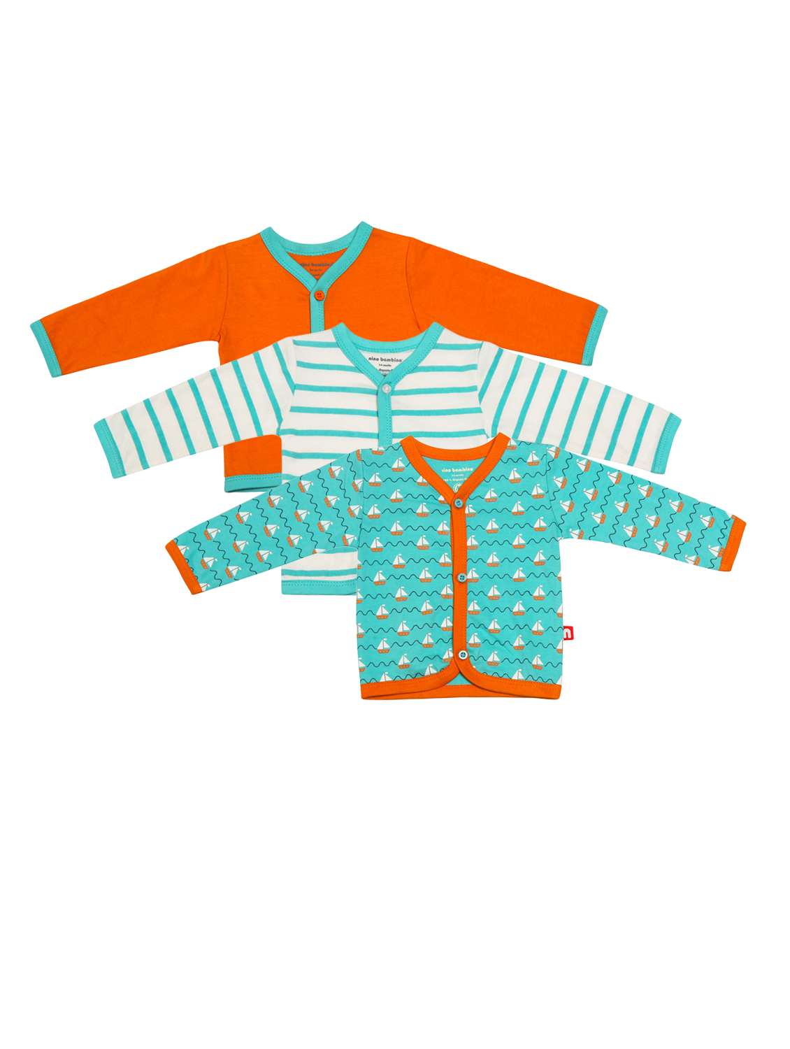 set of 3 multi colored cotton t-shirts