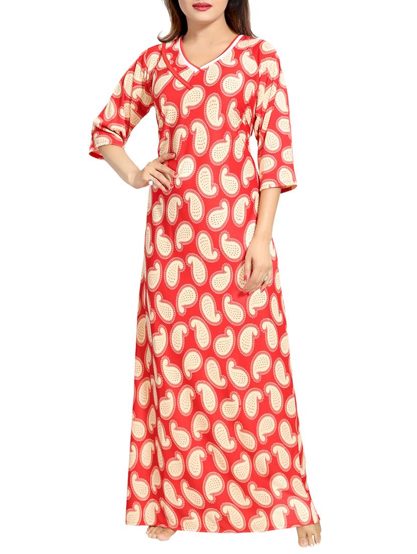 red satin nightwear gown - 14721580 -  Zoom Image - 0