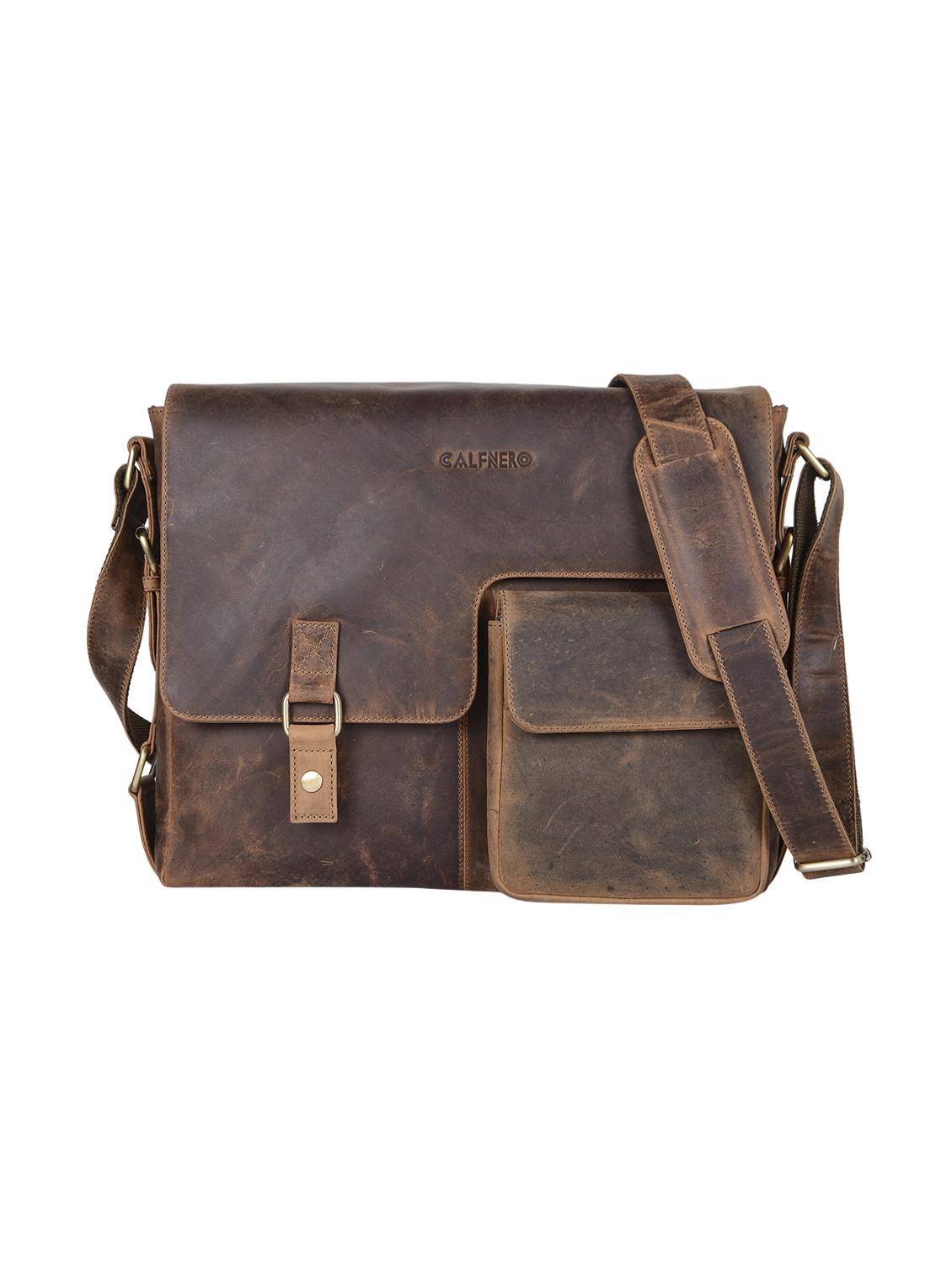 tan leather messenger bag - 14722619 -  Zoom Image - 0