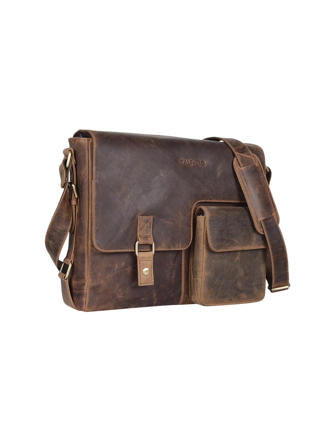 tan leather messenger bag - 14722619 - Standard Image - 3