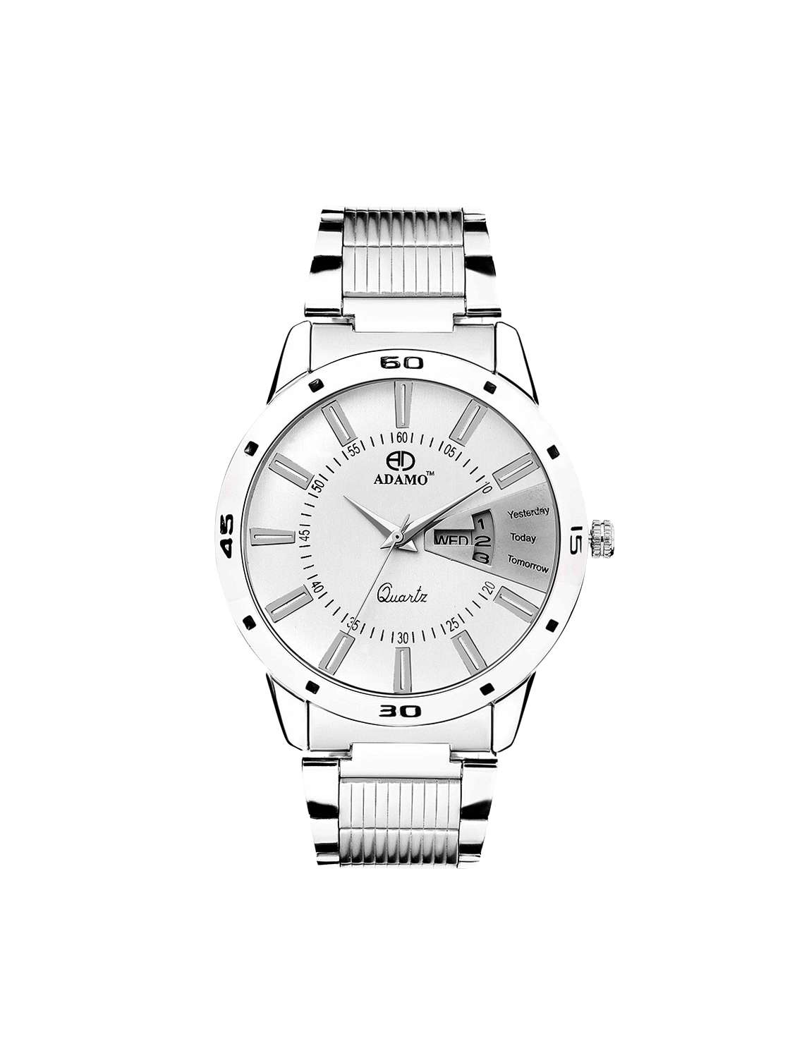 adamo (day & date) designer men's wrist watch a814sm01