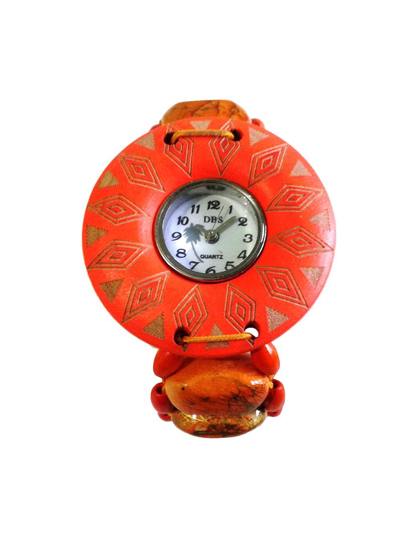 fashion orange colour beaded bracelet watch - 713.9 - 14728278 -  Zoom Image - 0