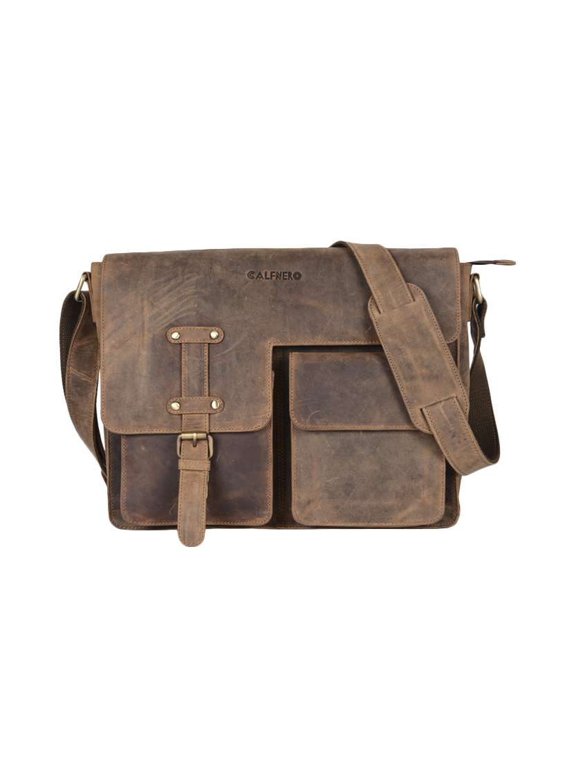 tan leather regular messengerbag - 14728416 -  Zoom Image - 0