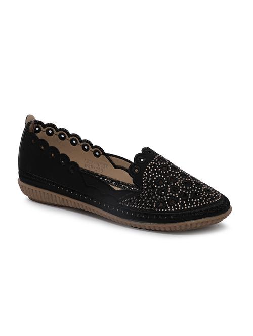 black faux leather slip on ballerina - 14732034 -  Standard Image - 0