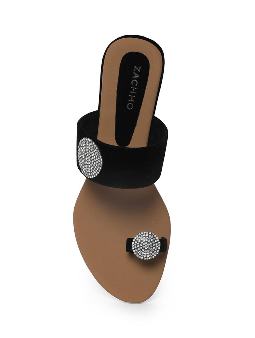 black one toe sandal - 14732061 - Standard Image - 3