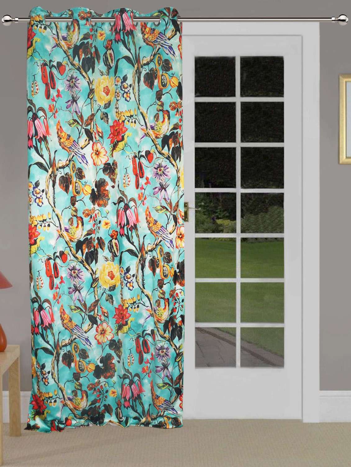 8 metal eyelets printed door curtain