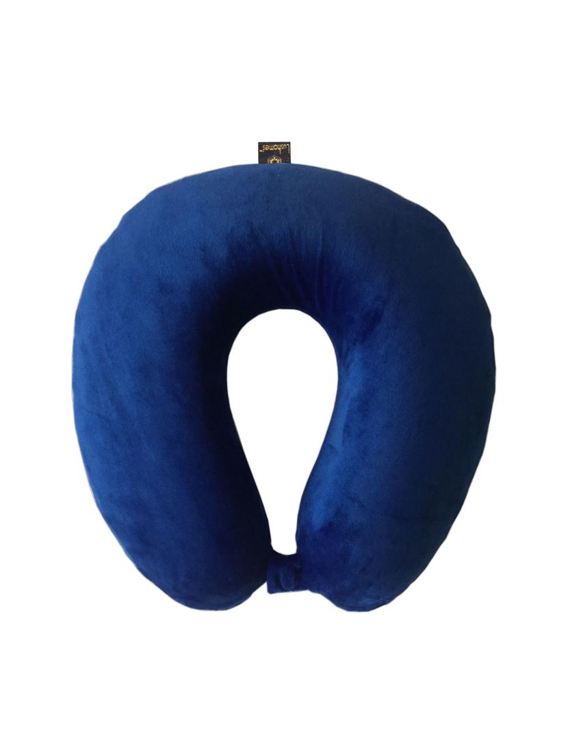 Royal Blue U Shaped Memory Foam Neck Pillow With Supersoft Royal Blue U Shaped Memory Foam Neck Pillow With Supersoft Velvet Cover On By Lushomes Ping For Filled Cushions In India
