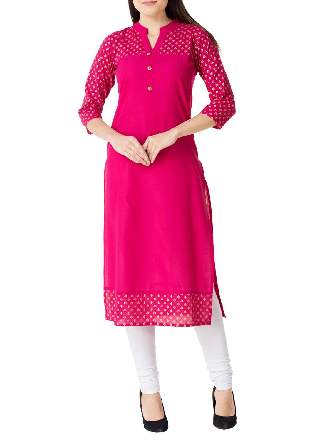 block print straight kurta