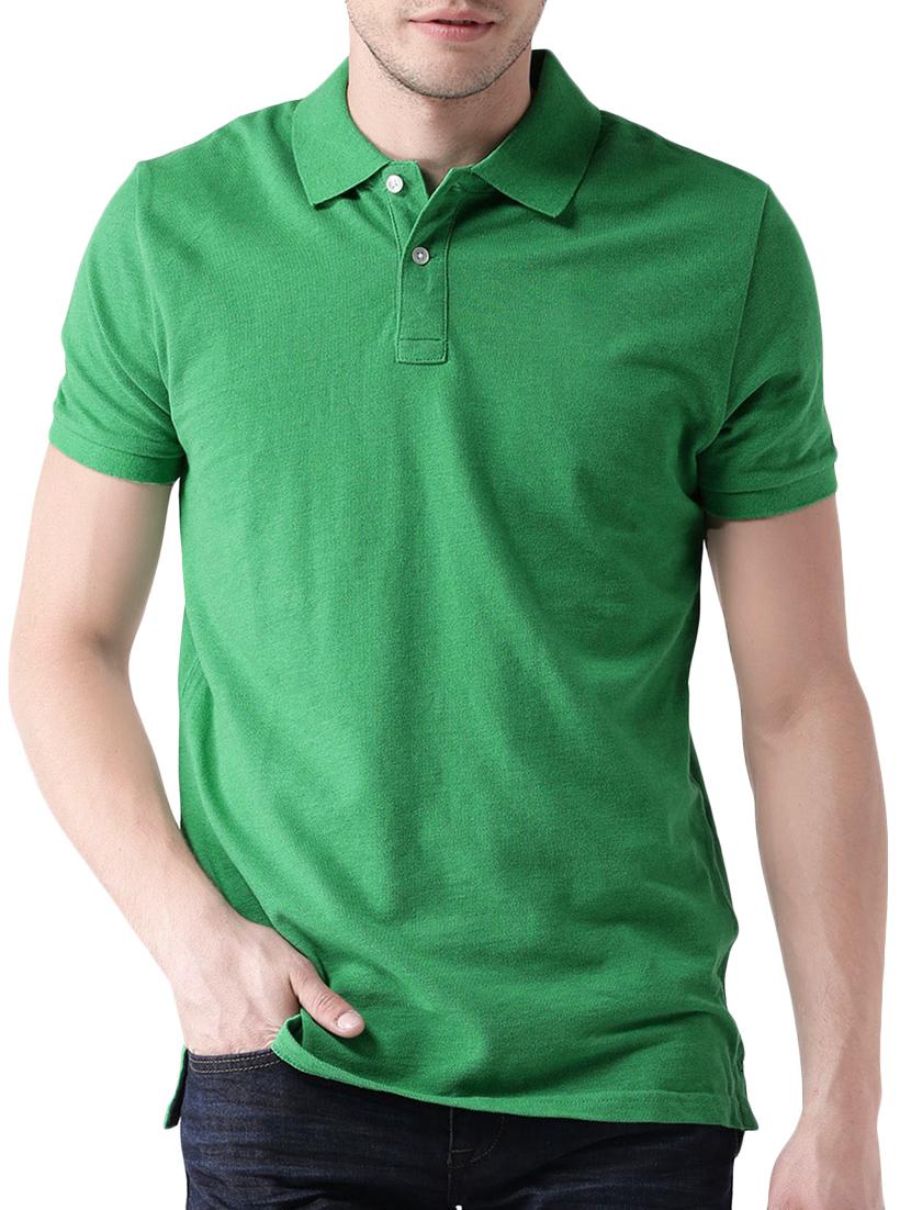 green solid polo t-shirt - 14737463 -  Zoom Image - 0