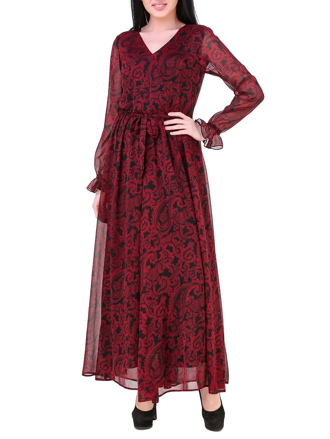 Red Chiffon Maxi Dress