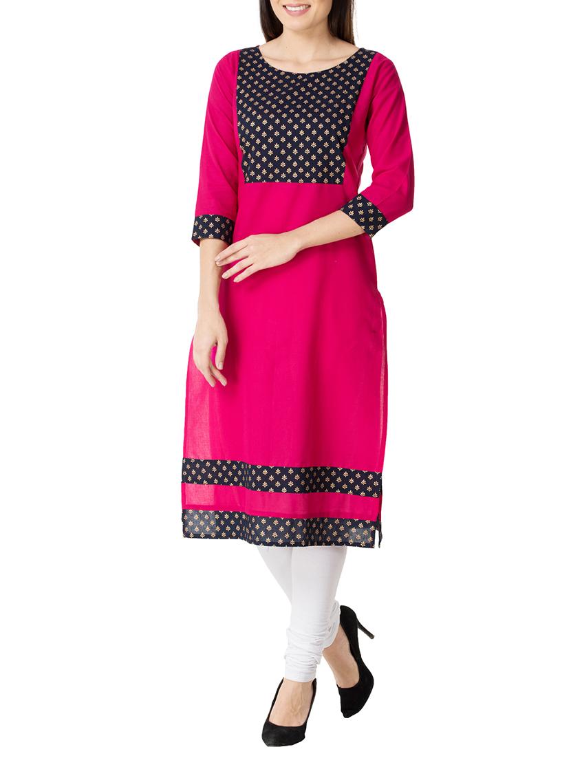 block print straight kurta - 14741828 - Zoom Image - 0