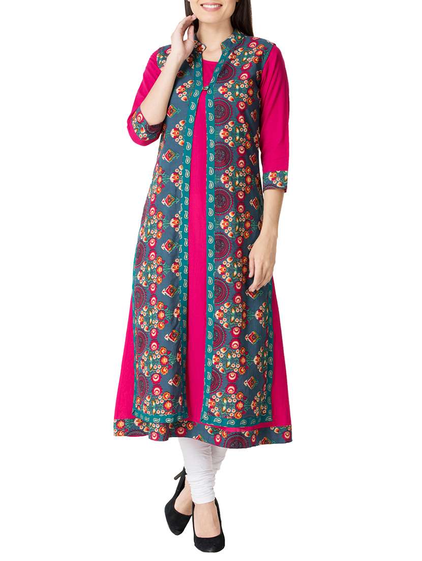printed  layered kurta